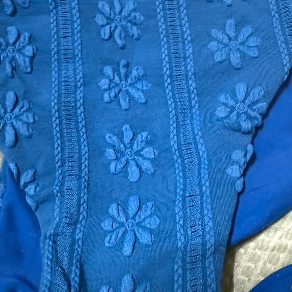 Berlook Blue Floral textured triangle top bikini set NEW medium - Picture 4 of 5